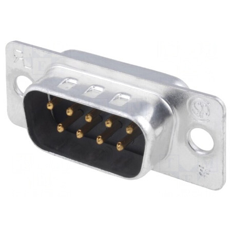 Conector D-Sub 9 pini mufă tată lipire placare aurită | Electronic-mag.ro | Componente Electronice