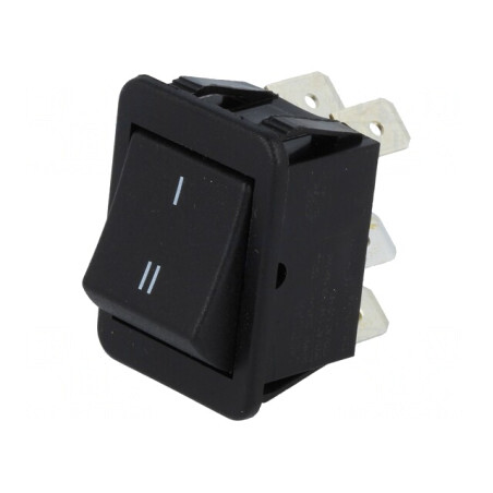 Comutator Basculant DPDT 2 Pozitii ON-ON 16A/250VAC 20A/28VDC Negru | Electronic-mag.ro | Componente Electronice