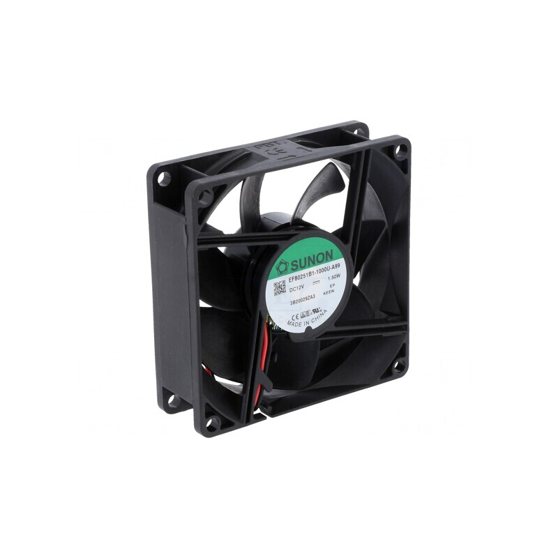 Ventilator DC Axial 12V 80x80x25mm 69,5m3/h 33dBA cu Bilă | Electronic-mag.ro | Componente Electronice