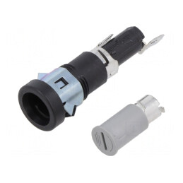 Soclu Siguranțe Cilindrice 6,3x32mm 20A Negru | Electronic-mag.ro | Componente Electronice