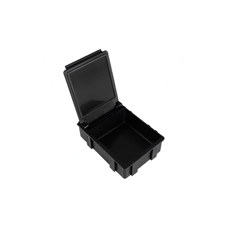Suport ESD negru 47x37x15mm cu clapetă | Electronic-mag.ro | Componente Electronice