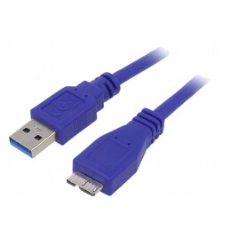 Cablu USB 3.0 A la Micro B 1,8m Albastru | Electronic-mag.ro | Componente Electronice