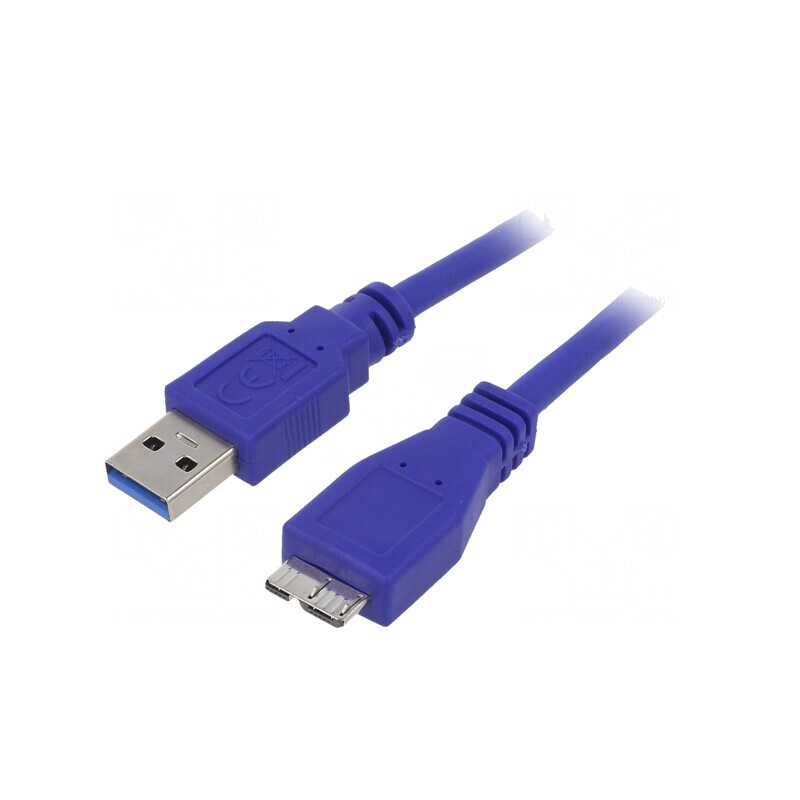 Cablu USB 3.0 A la Micro B 1,8m Albastru | Electronic-mag.ro | Componente Electronice