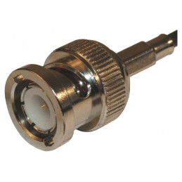 Mufă BNC Tată Drept 50Ω Crimpat Aurit | Electronic-mag.ro | Componente Electronice