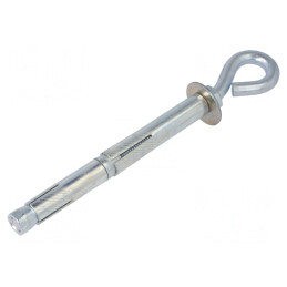 Cârlig; inelar,cu diblu; oţel; zinc; Lung.filet: 1220mm