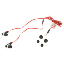 Căști In-Ear cu Microfon Jack 3.5mm Negru/Roșu 1.2m | Electronic-mag.ro | Componente Electronice