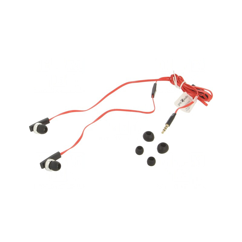 Căști In-Ear cu Microfon Jack 3.5mm Negru/Roșu 1.2m | Electronic-mag.ro | Componente Electronice