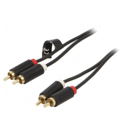 Cablu RCA 2m Aurit Negru x2