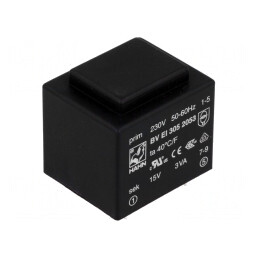 Transformator Încapsulat 15V 200mA PCB 3VA 230VAC | Electronic-mag.ro | Componente Electronice