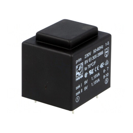 Transformator încapsulat 2,3VA 230V 9V PCB | Electronic-mag.ro | Componente Electronice