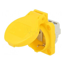 Conector Alimentare AC 2P+PE 250V 16A Galben | Electronic-mag.ro | Componente Electronice