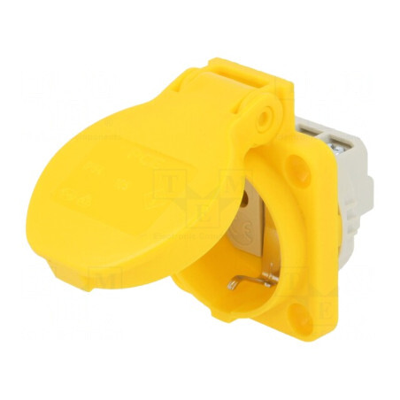 Conector Alimentare AC 2P+PE 250V 16A Galben | Electronic-mag.ro | Componente Electronice