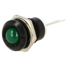 Lampă LED Verde Convex Ø12mm pentru PCB | Electronic-mag.ro | Componente Electronice