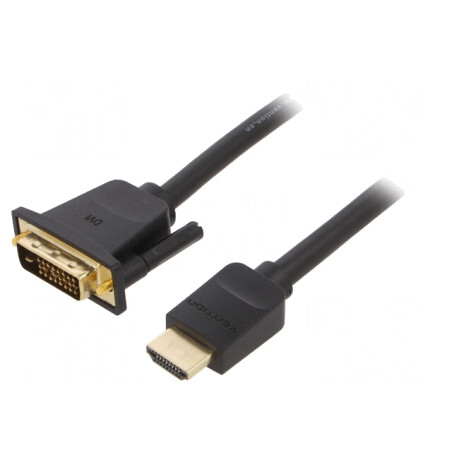 Cablu DVI-D la HDMI 1m Negru | Electronic-mag.ro | Componente Electronice