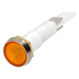 Lampă de control: cu neon; plată; 230VAC; Orif: Ø10mm; plastic