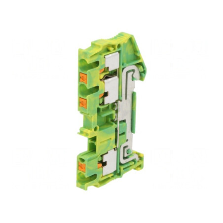 Conector Îmbinare Șine 0.14-4mm² 3 Borne Galben-Verde | Electronic-mag.ro | Componente Electronice