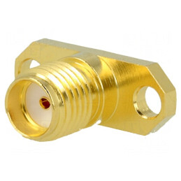 Conector SMA mamă drept 50Ω PTFE aurit pentru lipire