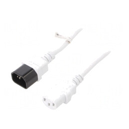 Cablu Prelungitor IEC C13 la IEC C14 1m Alb | Electronic-mag.ro | Componente Electronice