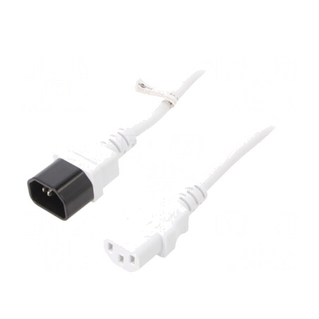 Cablu Prelungitor IEC C13 la IEC C14 1m Alb | Electronic-mag.ro | Componente Electronice