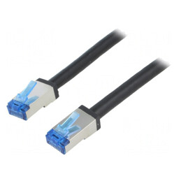 Patch cord dublu ecranat S/FTP 6a negru 2m 26AWG