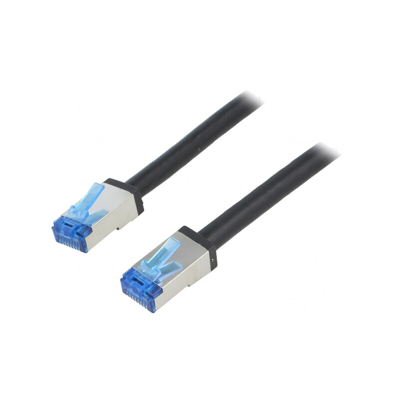 Patch cord dublu ecranat S/FTP 6a negru 2m 26AWG | Electronic-mag.ro | Componente Electronice