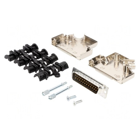 Conector D-Sub 25 PIN Mufă Tată 45° Lipire Pe Cablu | Electronic-mag.ro | Componente Electronice