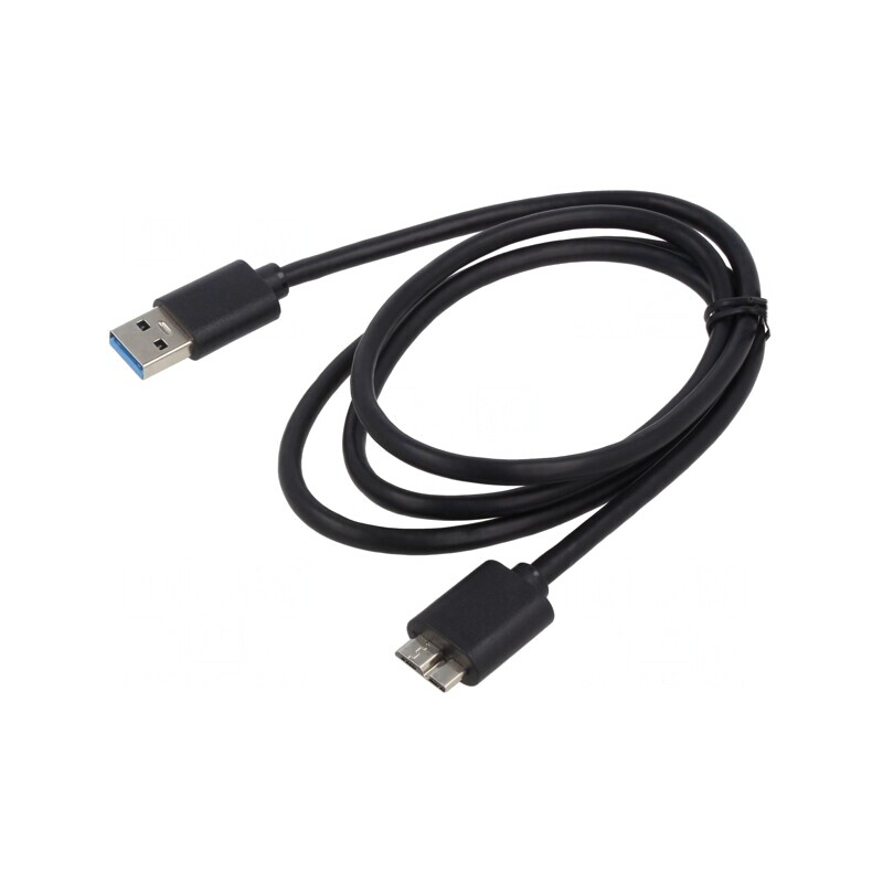 Cablu USB 3.0/3.1 USB A la USB B Micro 1m Negru | Electronic-mag.ro | Componente Electronice