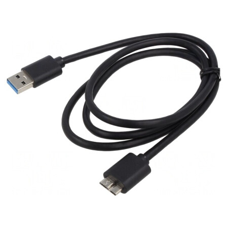 Cablu USB 3.0/3.1 USB A la USB B Micro 1m Negru | Electronic-mag.ro | Componente Electronice