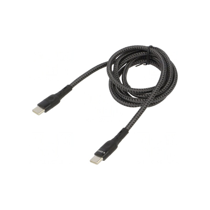 Cablu USB 2.0 1m negru Power Delivery (PD) 480Mbps textilă | Electronic-mag.ro | Componente Electronice