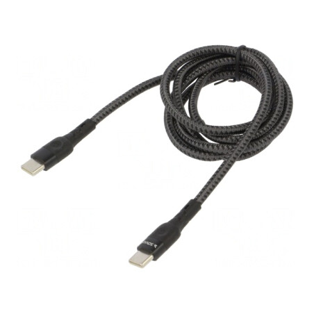 Cablu USB 2.0 1m negru Power Delivery (PD) 480Mbps textilă | Electronic-mag.ro | Componente Electronice