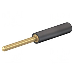 Adaptor Banană 2mm Negru Aurit 36.5mm Neizolat | Electronic-mag.ro | Componente Electronice
