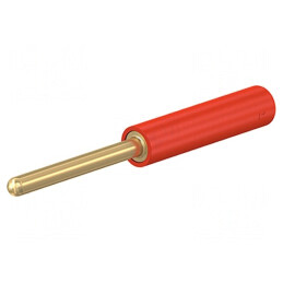 Adaptor banană 2mm roșu aurit neizolat 36.5mm