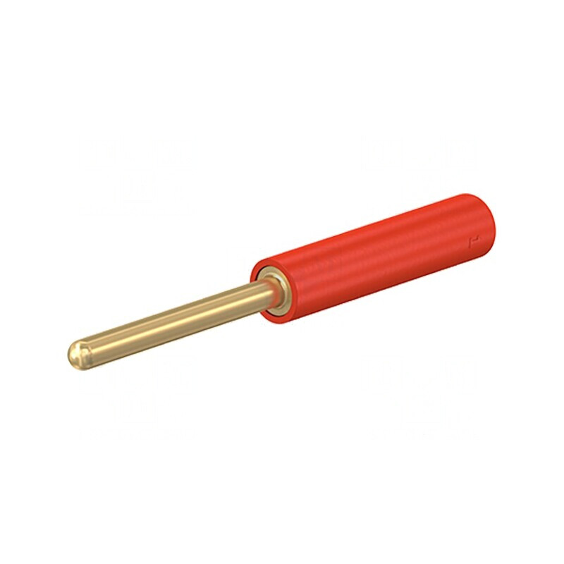 Adaptor banană 2mm roșu aurit neizolat 36.5mm | Electronic-mag.ro | Componente Electronice