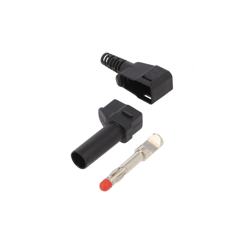 Mufă banană 4mm 32A neagră cu izolaţie | Electronic-mag.ro | Componente Electronice