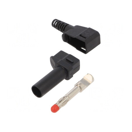 Mufă banană 4mm 32A neagră cu izolaţie | Electronic-mag.ro | Componente Electronice
