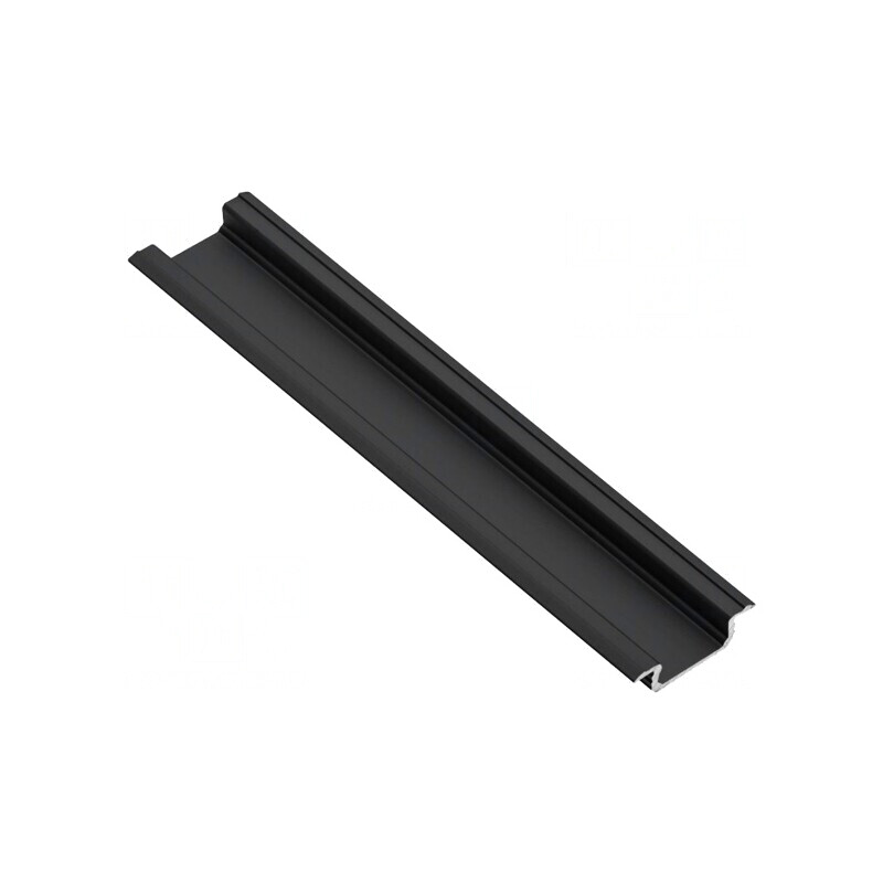 Profil Aluminiu Negru Încastrat 1m pentru Module LED GLAX MINI | Electronic-mag.ro | Componente Electronice