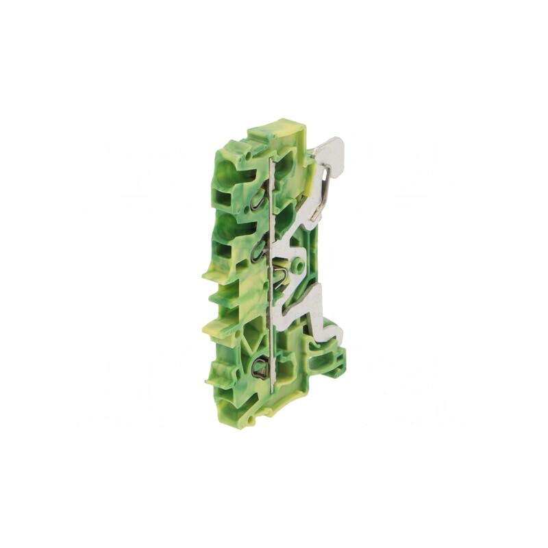 Conector de Îmbinare Șine 2,5mm² 3 Borne Galben-Verde | Electronic-mag.ro | Componente Electronice