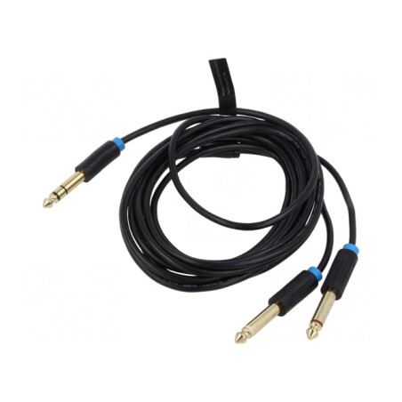 Cablu Audio Jack 6,3mm 1m Negru | Electronic-mag.ro | Componente Electronice