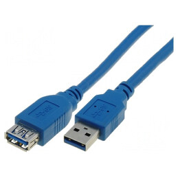 Cablu USB 3.0 USB A - USB A 1.8m Albastru | Electronic-mag.ro | Componente Electronice