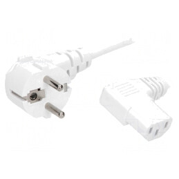 Cablu Alimentare 3x1mm2 Ștecăr Unghi - IEC C13 90° | Electronic-mag.ro | Componente Electronice