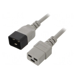 Cablu Electric Gri 0,5m 3x1,5mm2 IEC C19-C20 16A | Electronic-mag.ro | Componente Electronice