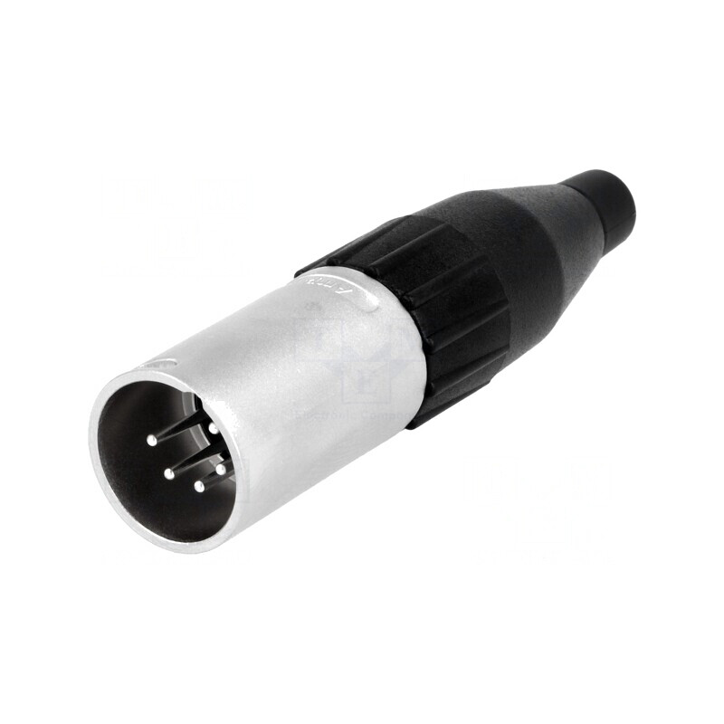 Conector XLR Tată 5-Pin Drept pentru Cablu | Electronic-mag.ro | Componente Electronice