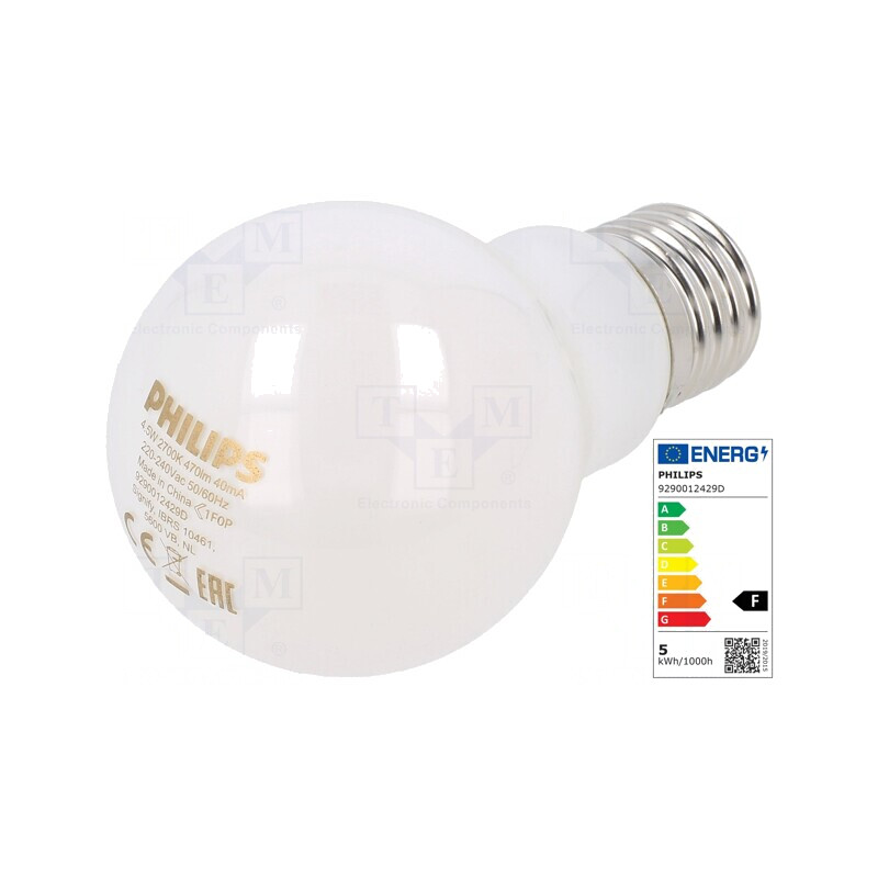 Lampă LED E27 4.5W Alb Cald 470lm | Electronic-mag.ro | Componente Electronice