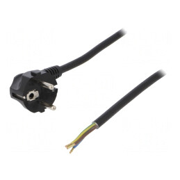 Cablu Electric PVC 3x1,5mm2 1m Negru 16A 250V | Electronic-mag.ro | Componente Electronice