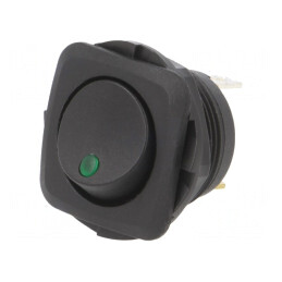 ROCKER SPST ON-OFF 20A 14VDC cu LED Negru | Electronic-mag.ro | Componente Electronice