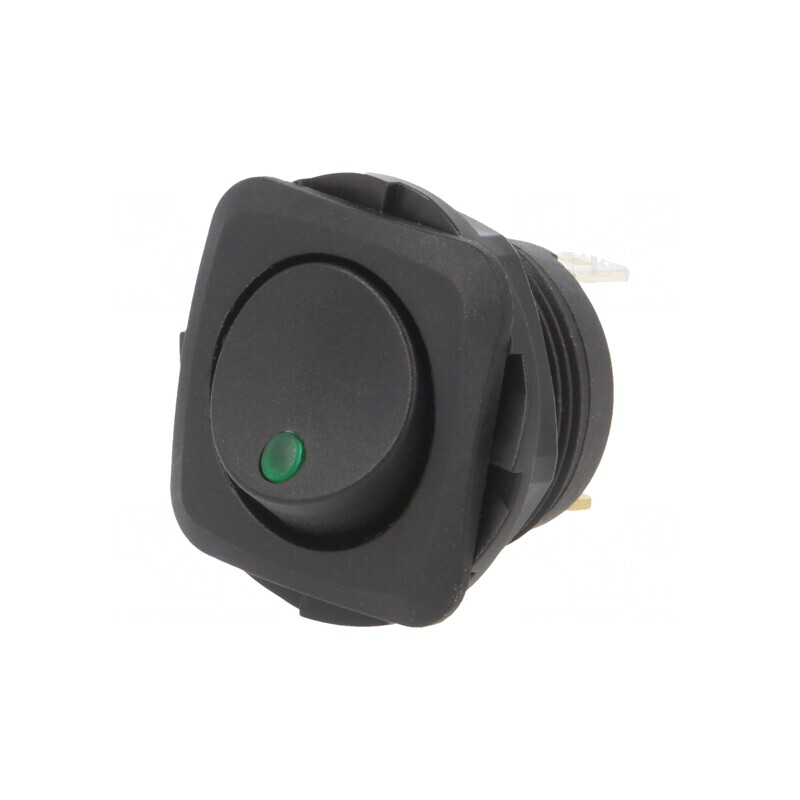 ROCKER SPST ON-OFF 20A 14VDC cu LED Negru | Electronic-mag.ro | Componente Electronice