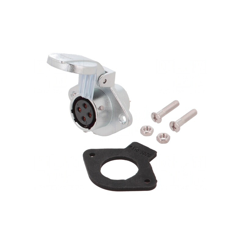 Soclu WY16 Mamă 4 PIN IP67 15A 500V Aurit 14AWG | Electronic-mag.ro | Componente Electronice