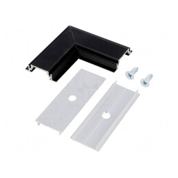 Conector 90° Aluminiu Negru GROOVE10 | Electronic-mag.ro | Componente Electronice