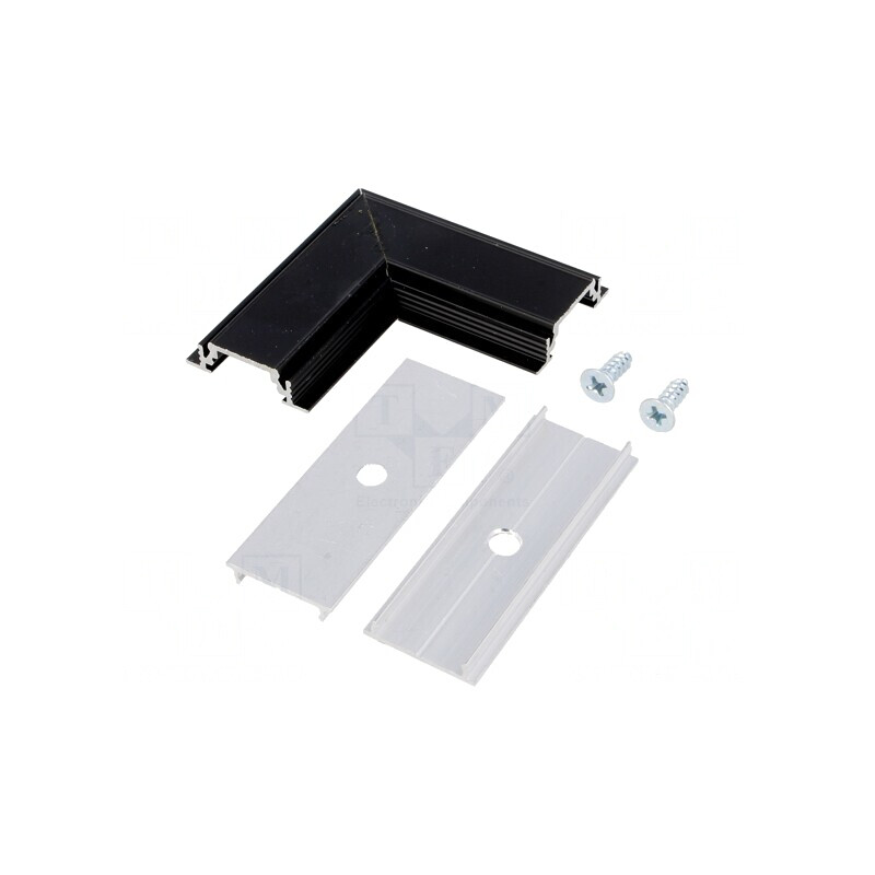 Conector 90° Aluminiu Negru GROOVE10 | Electronic-mag.ro | Componente Electronice