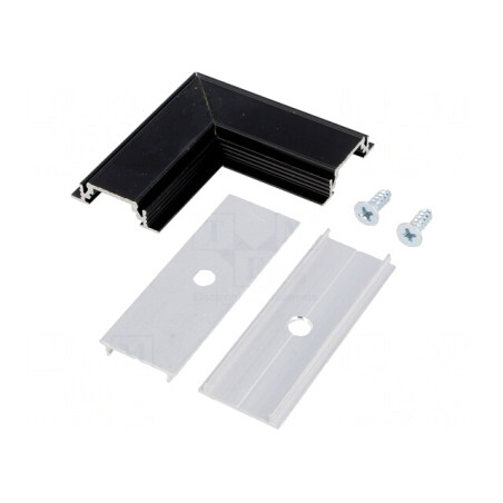 Conector 90° Aluminiu Negru GROOVE10 | Electronic-mag.ro | Componente Electronice